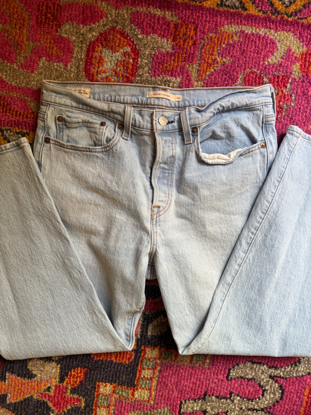 Levi's Wedgie Straight Light Blue High-Rise Women's Jeans